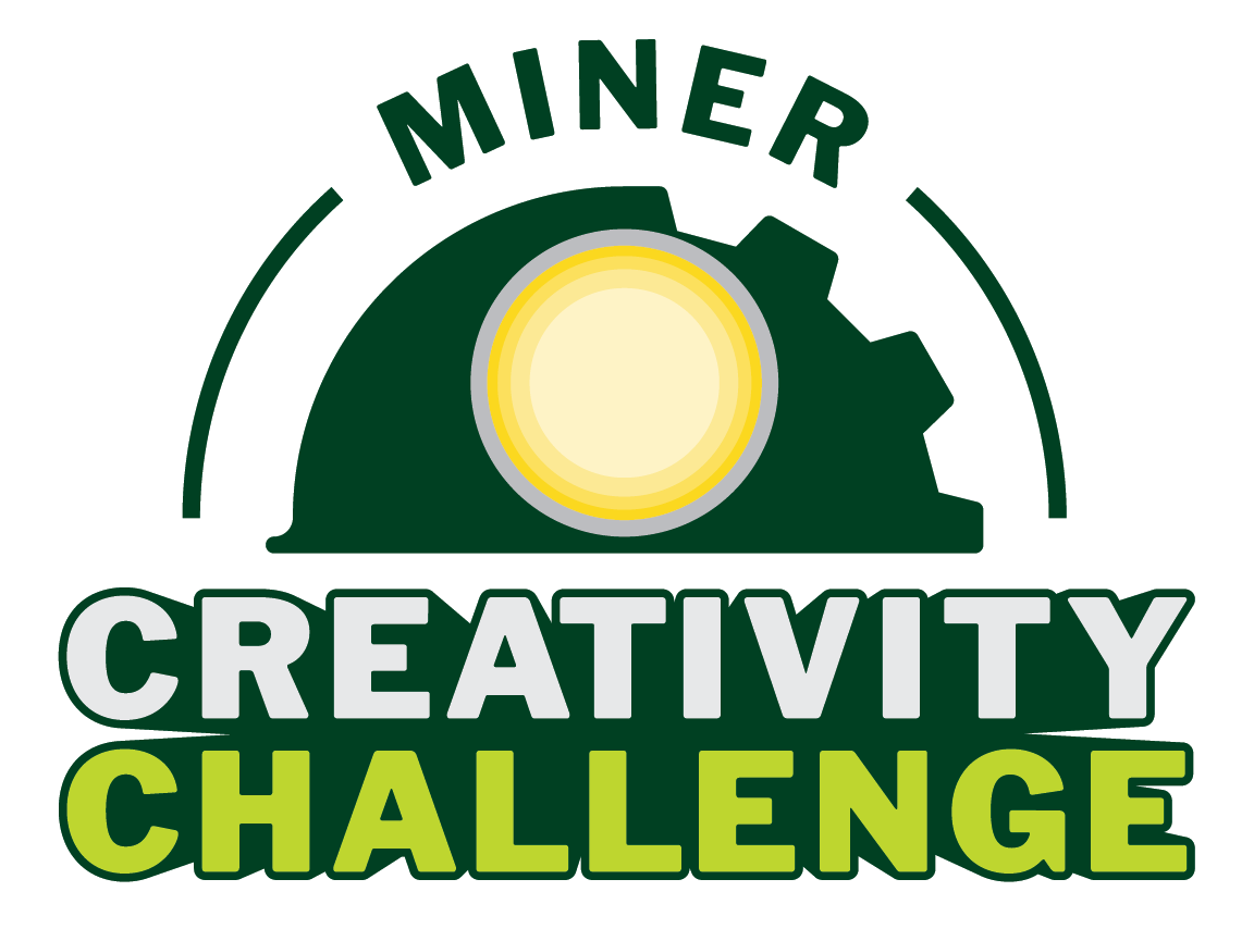 Miner Creativity Challenge logo with a miner hat and gear.